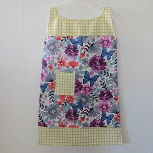 Hand Crafted Girls Floral Butterfly Polka Dot Sleeveless Shift Dress 6/8